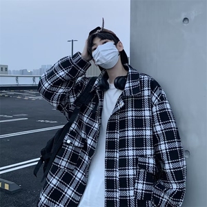 潮牌ins毛呢外套男士日系小香风情侣上衣宽松痞帅WM232-P55图片