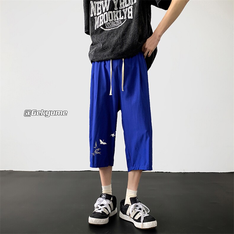 冰丝七分裤男大码速干短裤男五分裤黑地板风格QK72394-P25,男装休闲裤,电商A040