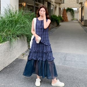 现货新款！数据好 复古格纹不规则连衣裙C258-2616P135K198图片
