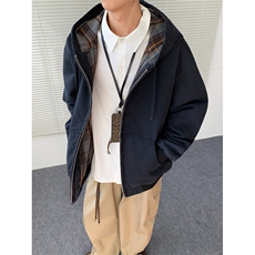加绒牛仔棉服男冬季棉衣外套羊羔绒加厚毛领保暖外套MY1312-P148，男装棉衣，星座1103-3