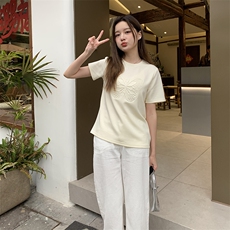 现货已出，2024夏季前片蝴蝶印花P45-K75，女装T恤，慧峰