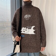 ！冬季加厚高领毛衣男潮流百搭印花针织衫毛线衣GM602P55，男装针织衫/毛衣，电商B220