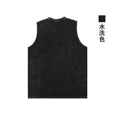 抖音得物品质二开240克重磅美式高街纯棉水洗做旧复古无袖T恤背心，男装T恤，电商A486