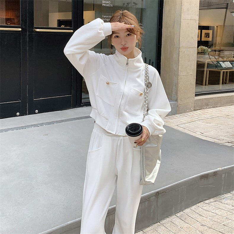 白色休闲运动套装两件套女春秋2024新款高级感甜辣两件套酷盐系,女装套装/套裙,曼娅璐