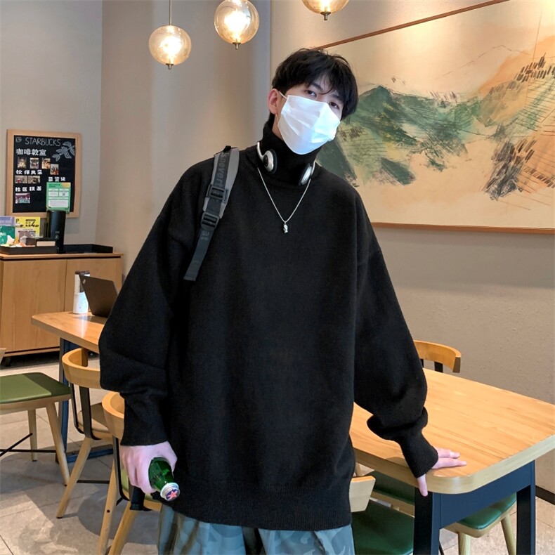MG8507-JH-MKP35升级重磅两翻领加厚毛衣慵懒风男针织衫高领线衫,男装针织衫/毛衣,星座614