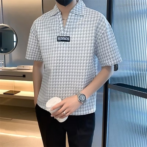 夏季冰丝短袖衬衫男高级感男装上衣薄款潮流半袖衬衣帅CS0558-P35图片