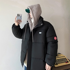 日系oversize假两件连帽棉服男女冬季加厚面包服外套MF311-P92，男装棉衣，星座412-2