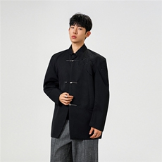 可二开「折棘」荆棘立体绣设计大码M-5XL中式西服XF78058P90控138，男装西服，星座226-1