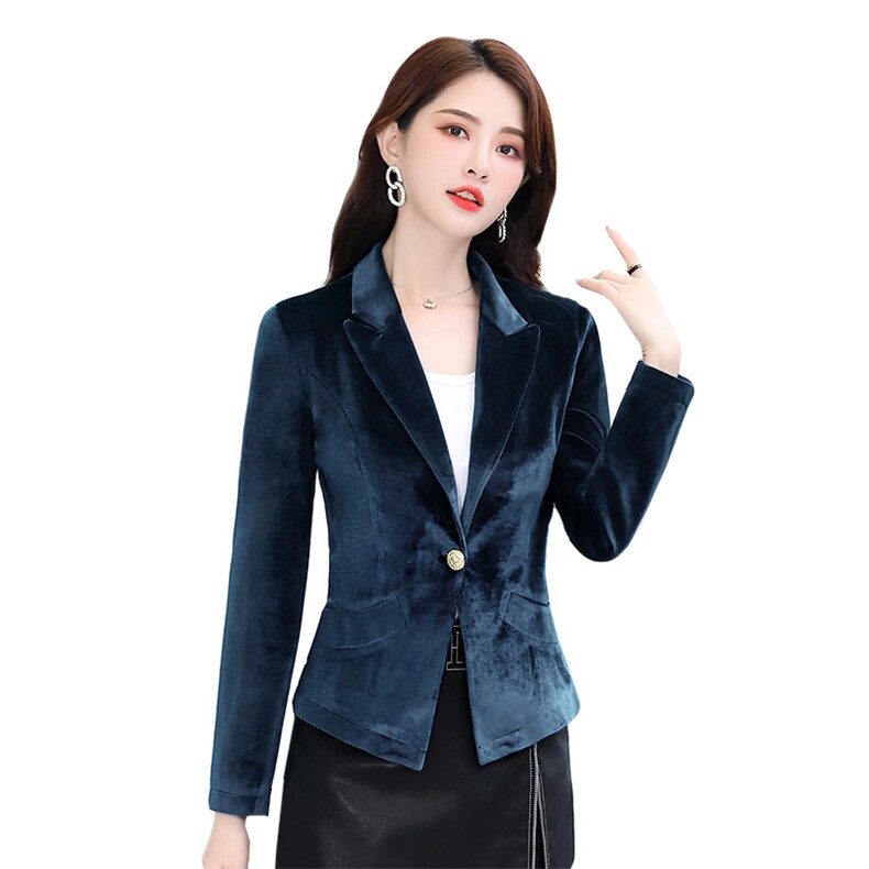 2021年春秋季时尚优雅气质一粒扣长袖短外套,女装西装,臻衣坊