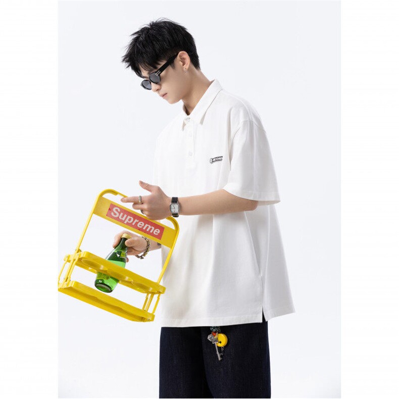 2025新款宽松休闲POLO衫短袖纯色T恤翻领T129-P33-控58，男装Polo衫，电商D309