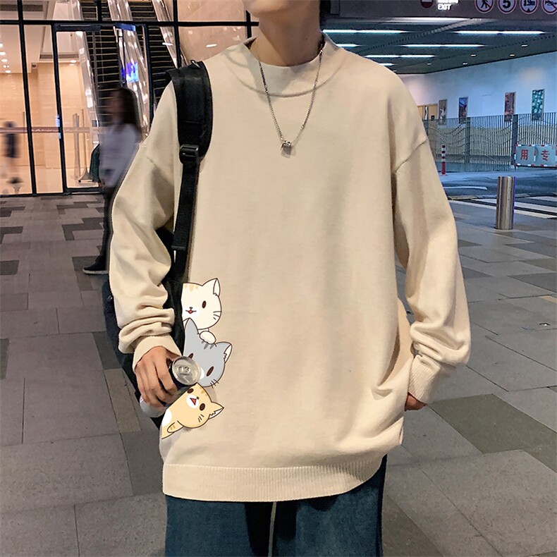 M18164-P45 加绒款-P65半高领毛衣男士大码针织衫男毛线衣男图片