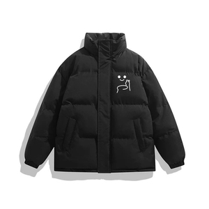 1506A/GY2890/P63可爱创意棉衣棉服情侣学院风百搭棉袄学生外套1,黑色棉衣搭配蓝色包图片