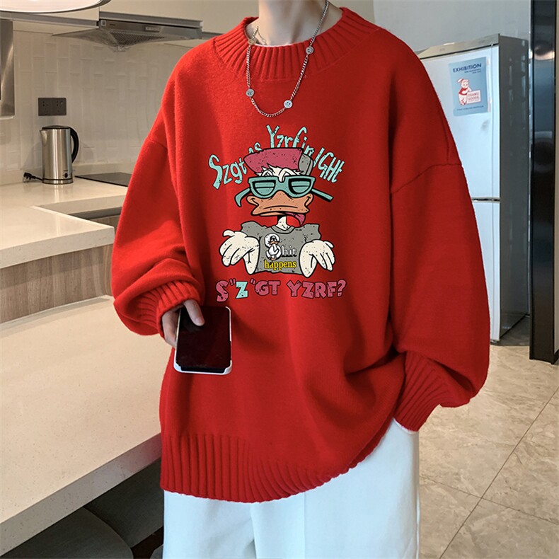 半高领毛衣男大码胖子针织衫毛线衣M18380-P45加绒款-P65，男装针织衫/毛衣，电商A040