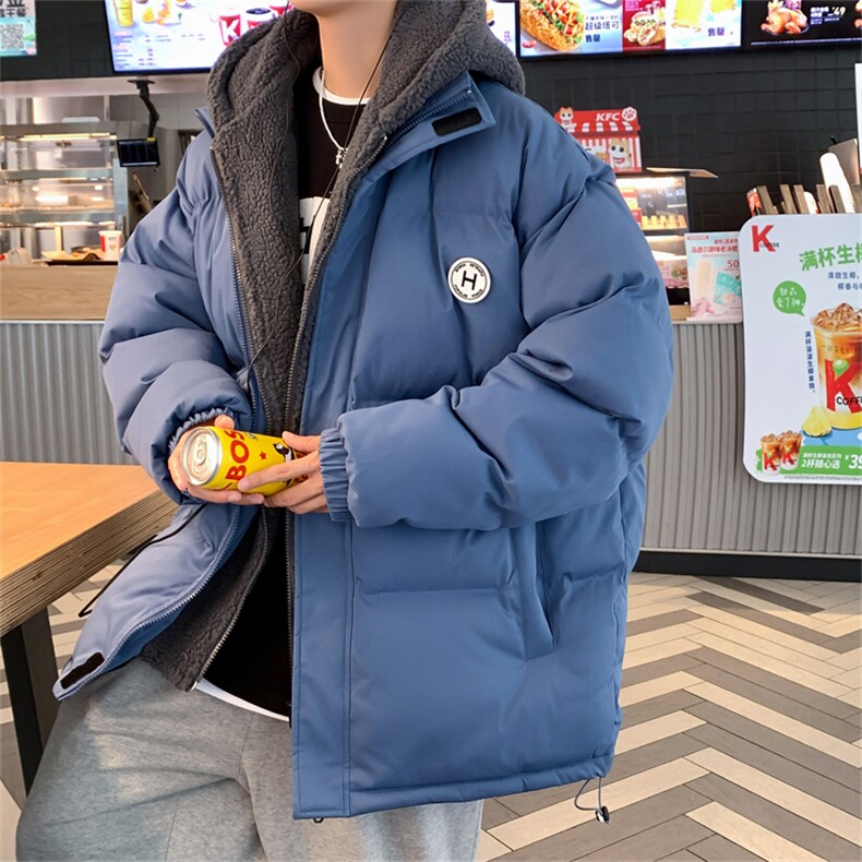 假两件棉服加绒棉衣男士秋冬季2024新款棉袄情侣保暖羽绒棉衣外套,男装棉衣,电商A409-1