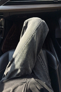 B221 美式ins高街暗黑小众修身微喇牛仔裤LK24415-特P45控78图片