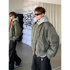 美式复古棉服男款秋冬季新款加绒加厚棒球领外套棉衣JMY802-P80，男装棉衣，星座208-5