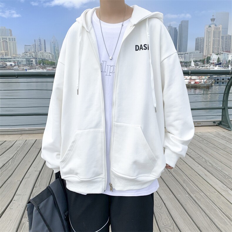 Y9909P40港风外景字母休闲印花百搭休闲秋季连帽开衫卫衣学生,男装卫衣,电商A026-1