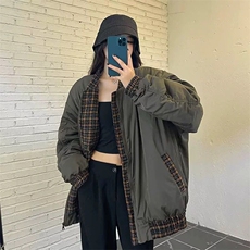 棉服加厚军绿色飞行员夹克男胖子高级感oversize棒球服大码外套，男装夹克，四季星座505