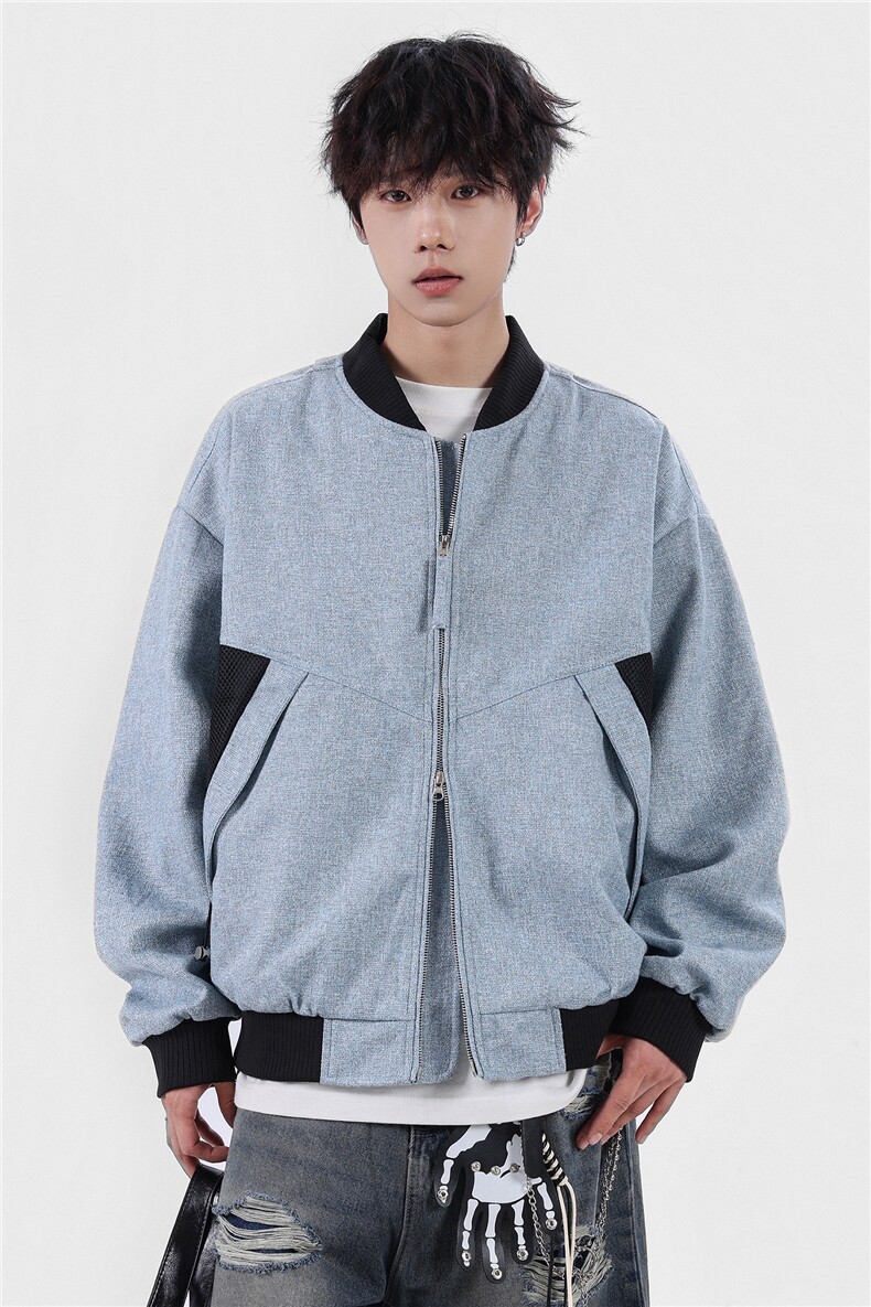 棒球领男工装夹克休闲潮牌高品质立领休闲外套A436-6107-P75,男装夹克,电商A436