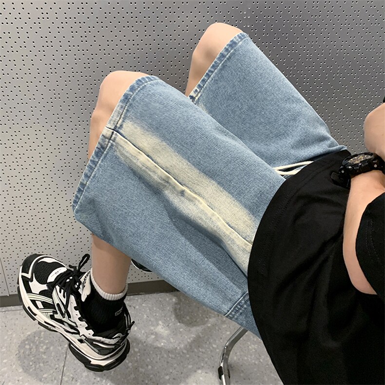 工艺牛仔裤短裤B342-DK1213-P45控58,男装牛仔裤,电商B342