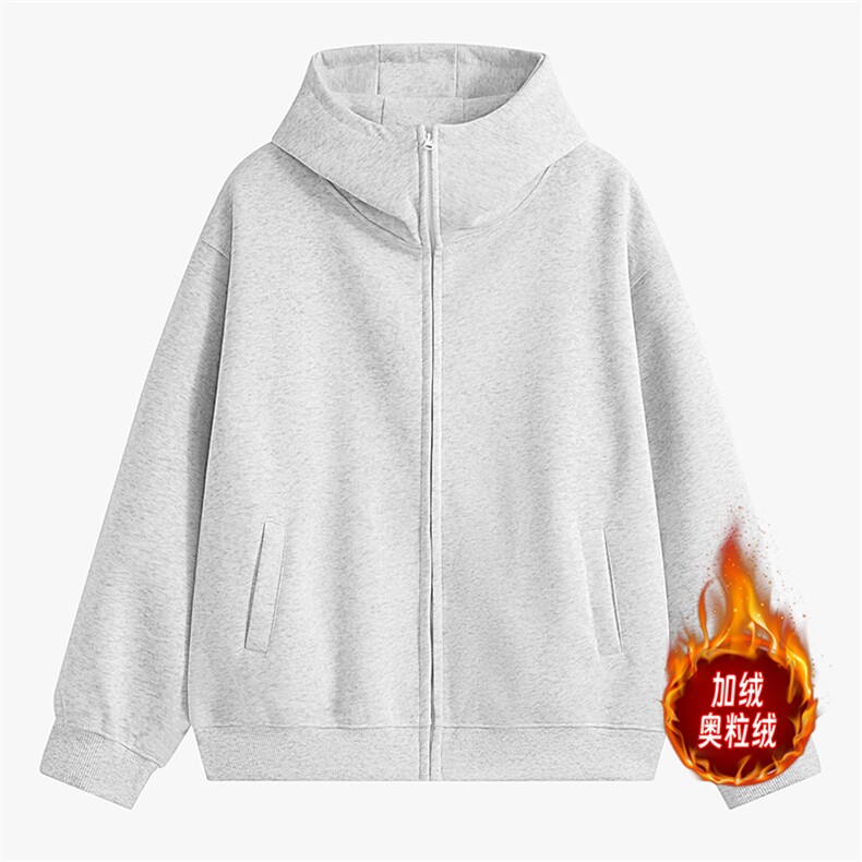 重磅500克boxy连帽卫衣双拉链开衫加绒奥粒绒 RH5359JR-P75图片