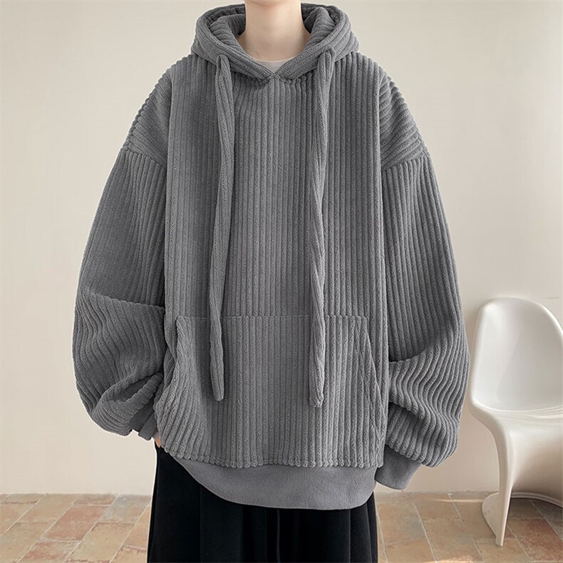 现货WY7890-P55加绒65高品质灯芯绒高质量连帽加绒加厚卫衣,男装卫衣,电商A059