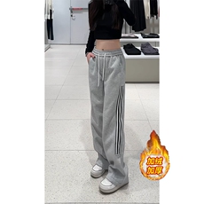 加绒加厚美式条纹运动卫裤A496特P49控88，男装休闲裤，电商A309