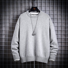 1日系中性情侣宽松潮流大码M-5XL纯色毛衣男外套7979P45加绒P55，男装针织衫/毛衣，星座226-2