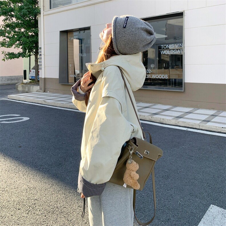 【新品】格子撞色龟背派克羽绒服(90绒)2C016-9045-P285-K418,女装羽绒服,2C016