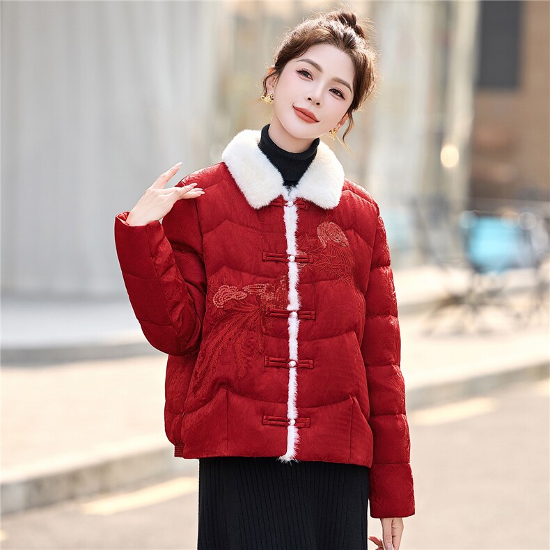 羽绒服女冬季2025年新款时尚白鸭绒加厚保暖外套,女装羽绒服,悠米