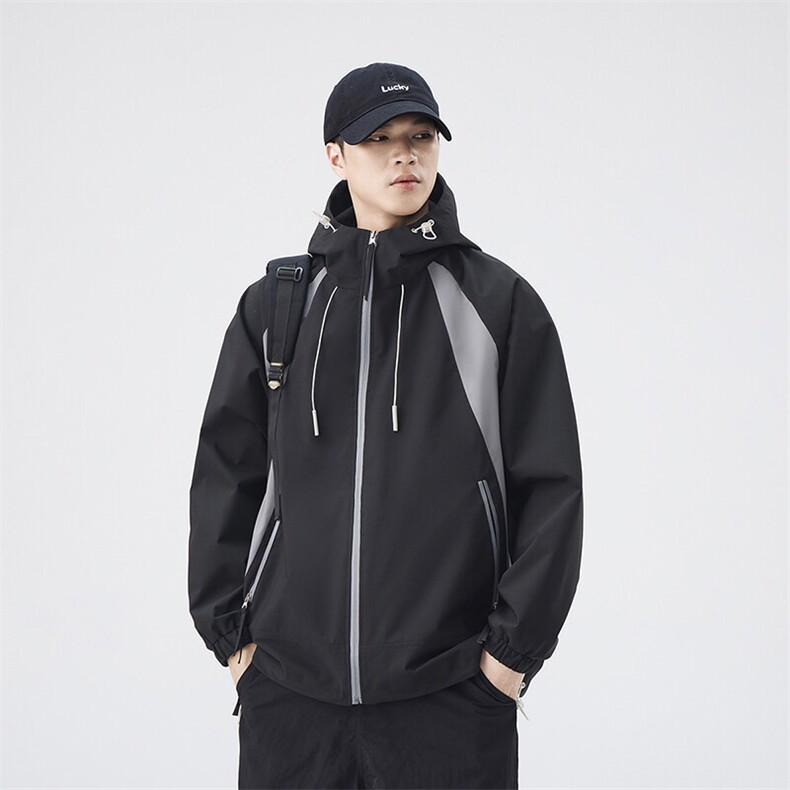 秋季宽松夹克男撞色冲锋衣外套DSA157B-JK7837-P68,男装夹克,电商A157B