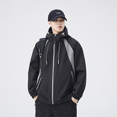 秋季宽松夹克男撞色冲锋衣外套DSA157B-JK7837-P68，男装夹克，电商A157B