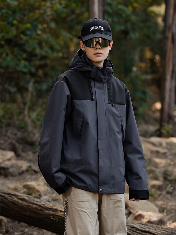 GDN-Y2366春秋男女同款情侣防风防水冲锋衣户外连帽时尚休闲夹克,男装夹克,电商B360