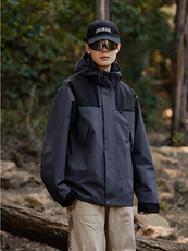 GDN-Y2366春秋男女同款情侣防风防水冲锋衣户外连帽时尚休闲夹克，男装夹克，电商B360