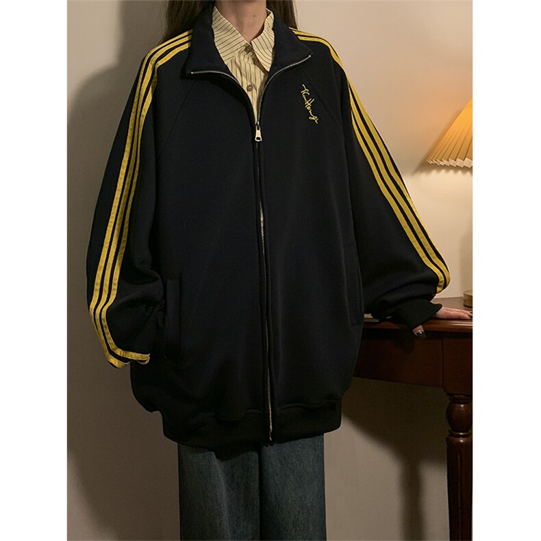 卫衣开衫男女立领外套春秋新款宽松百搭上衣XZ102B-1W2571P65图片