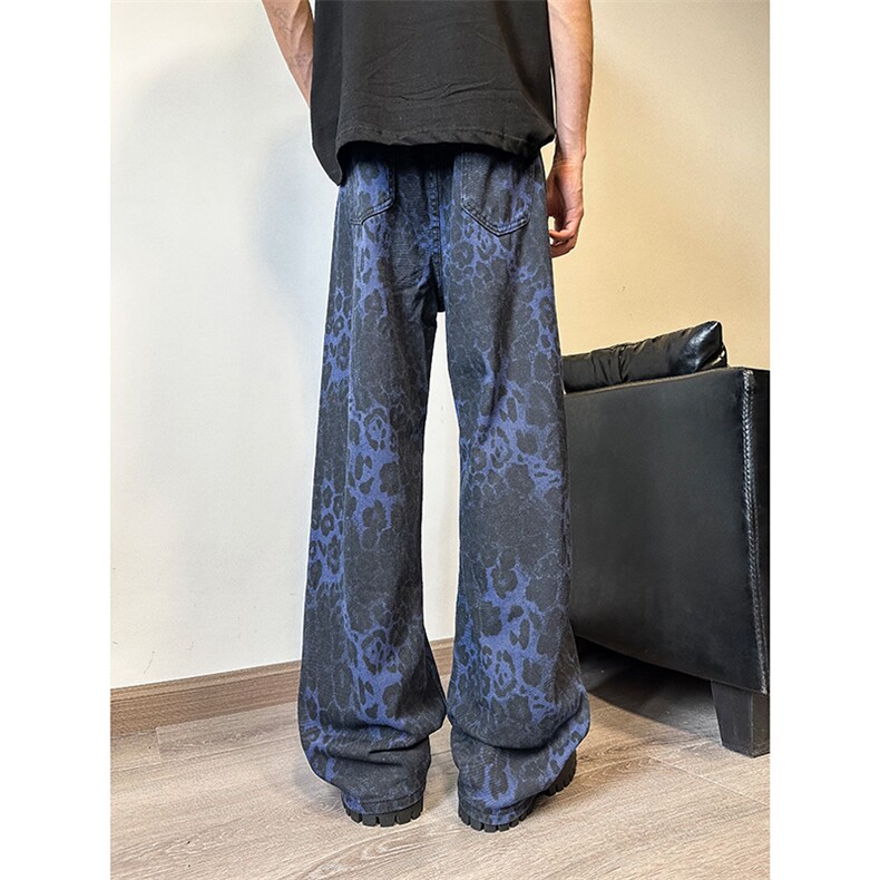 903-YK36-特P50【78】S-3XL蓝色豹纹牛仔裤！2,男装牛仔裤,星座903