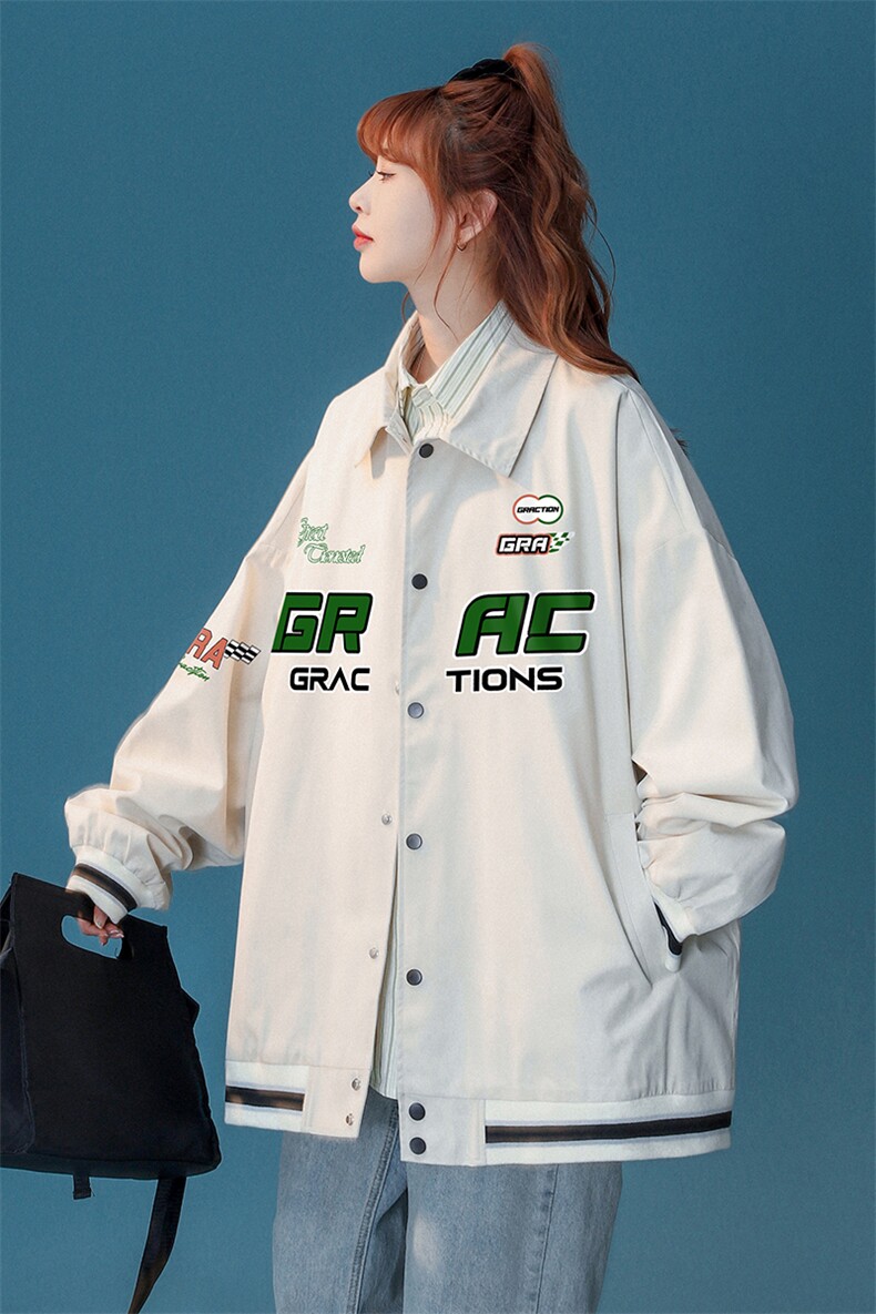 中性风秋季宽松休闲棒球服纯色机车服情侣外套女G6723P65控78,男装工装外套,电商A268