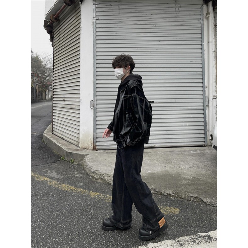 【有货】cleanfit皮衣外套男春秋高级感痞帅飞行员夹克W190CC-P92,男装夹克,星座1007（原301D）