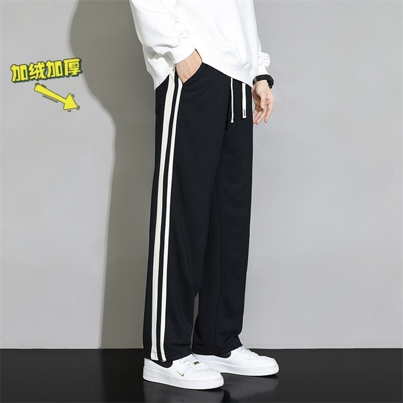K7318P45裤子男春秋美式重磅直筒裤阔腿工装潮牌卫裤休闲有加绒,男装休闲裤,星座510A-1