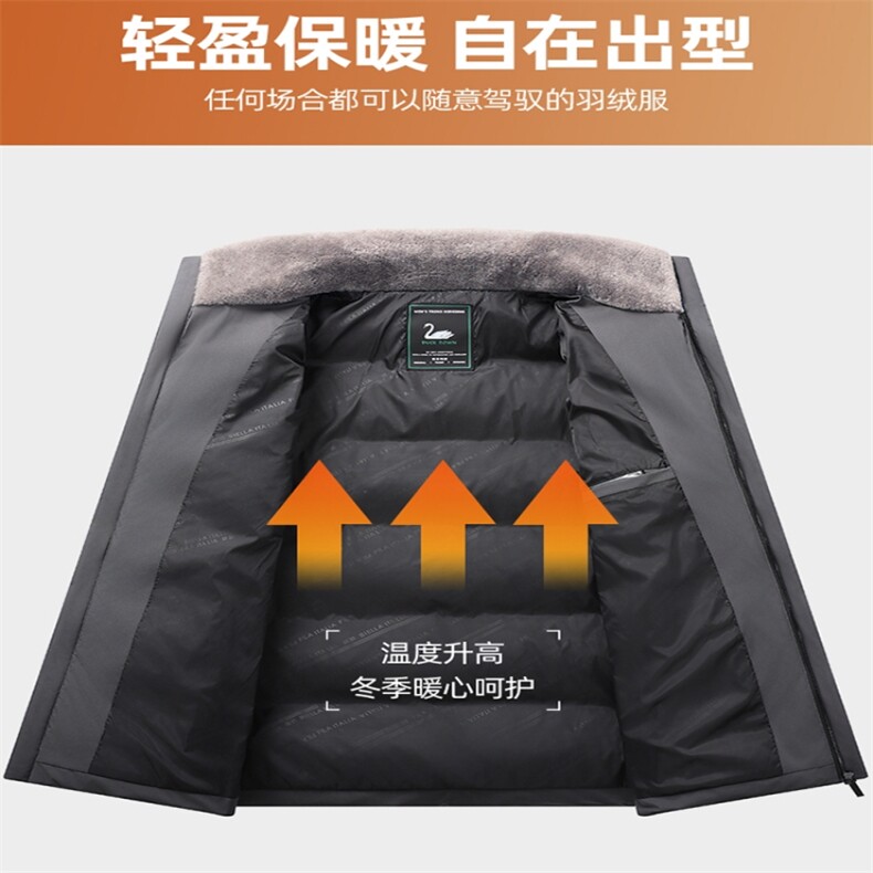 中老年羽绒服男士爸爸装短款潮父亲休闲白鸭绒冬装外套YR2583P130,男装羽绒服,星座1410（原1902A）