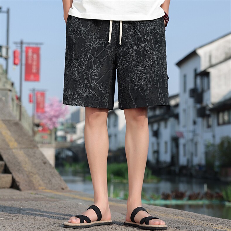 2025夏季新款风男装新中式盘扣肌理感短裤质感5分裤DK98-P50,男装牛仔裤,电商B277(原6028)