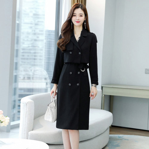 职业套装女2023春秋新款时尚气质女神范收腰短款西装连衣裙两件套,女装套装/套裙,江南富贵女