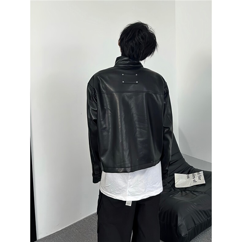 W548-P802025秋季新品机车皮衣外套美式男女百搭宽松夹克ins潮服,男装皮衣,星座911-1
