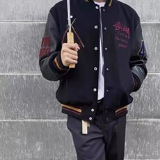 2025春秋季美式毛呢刺绣棒球服外套男潮流嘻哈痞帅高街飞行员夹克，男装夹克，星座715-4