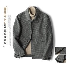 秋冬款千鸟格男士双面羊绒夹克翻领外套毛呢大衣Y8888P315控428，男装毛呢大衣，电商D230