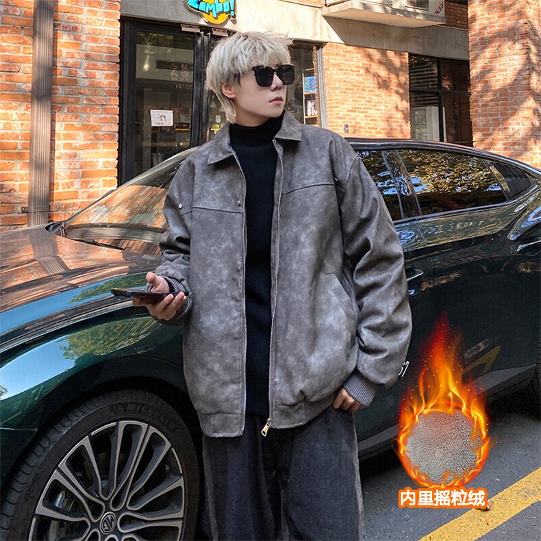 冬季数据新款内里摇粒绒皮棉衣美式翻领防风保暖棉服MF1059P85,男装皮衣,电商A128