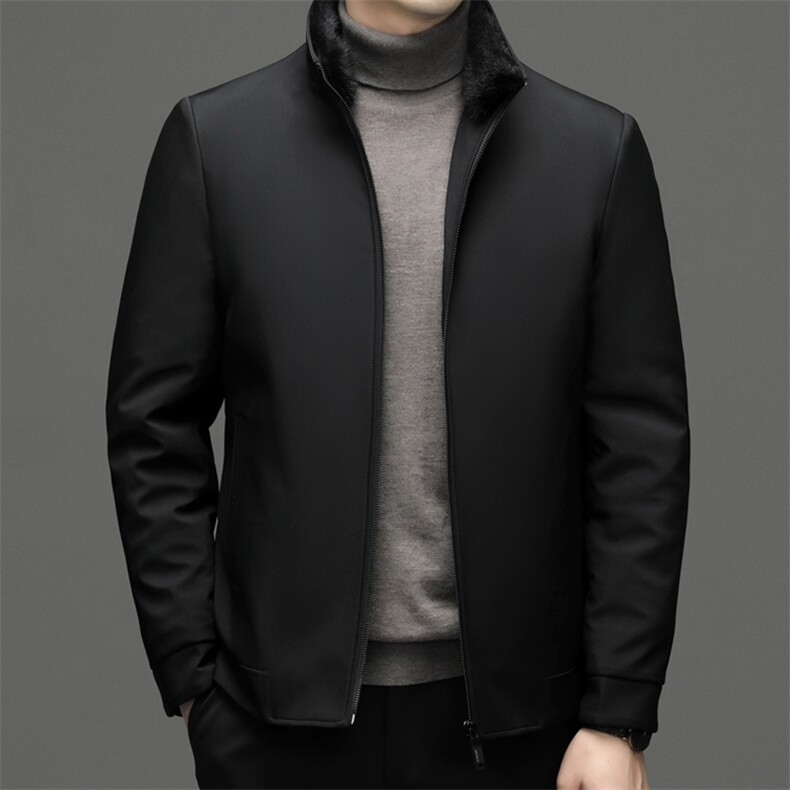 羽绒服男2023冬季新款中年男士商务休闲上衣可脱卸内胆保暖外套,男装羽绒服,电商B212（原钱塘6029）