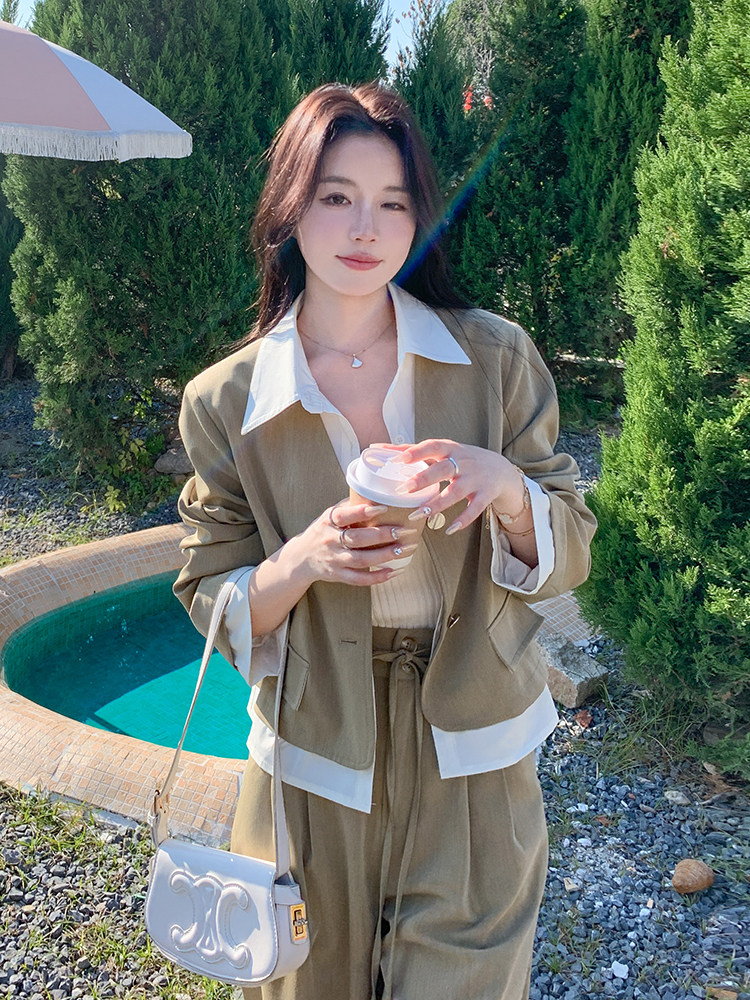 春现-假两件显瘦减龄小香风套装B190-2801-P165-K228,女装套装/套裙,2B190
