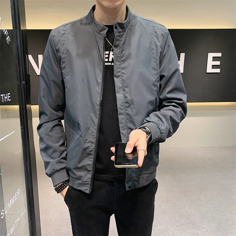 春季新款外套男韩版潮流时尚帅气小立领百搭夹克J,男装夹克,电商A209