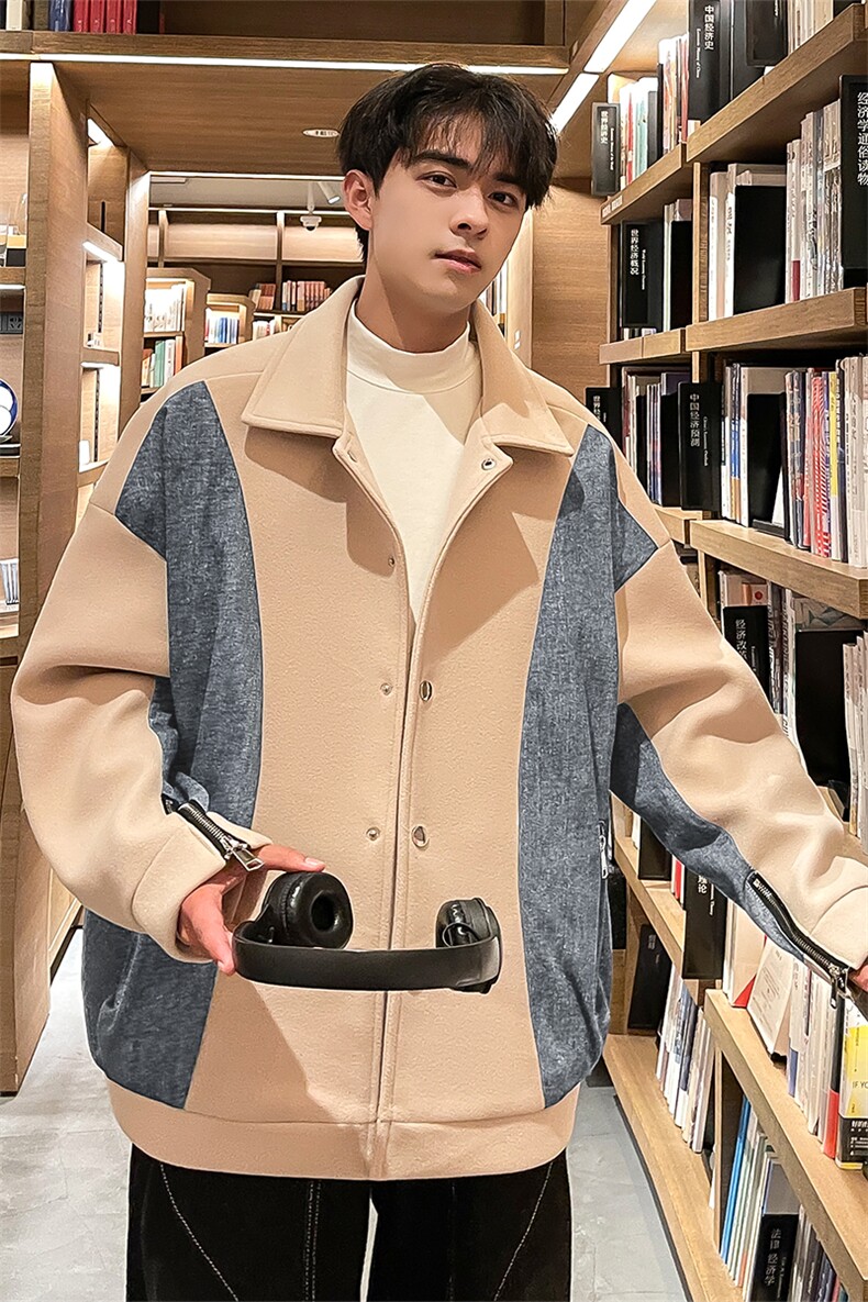 男装呢料大衣2026秋冬季新款毛呢大衣男生外套XZ514-2-F592-P135,男装毛呢大衣,星座514-2(原B239)